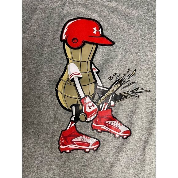 Under Armor Boys Short Sleeve Heatgear Light Grey Baseball Tee Size 4 - Picture 2 of 6